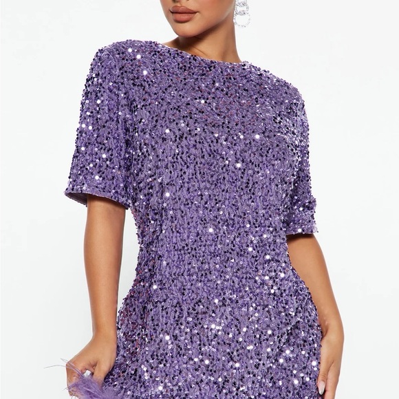 Purple Sequin Dress - Picture 6 of 6